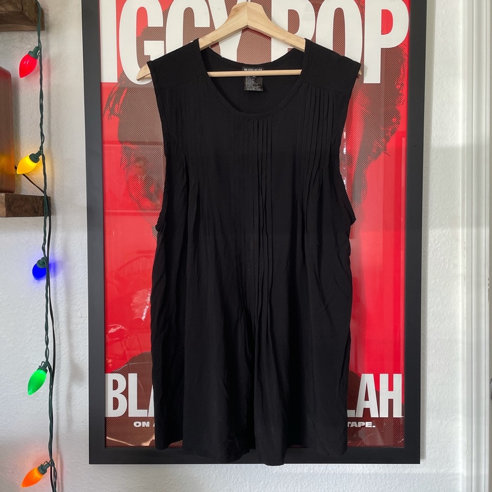 ANN DEMEULEMEESTER Black Pleated Mini Dress / Tunic